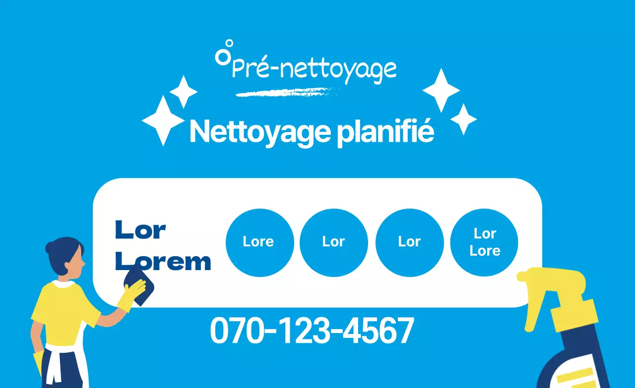 Faites la promotion de votre service de nettoyage à domicile avec une photo d'illustration bleue