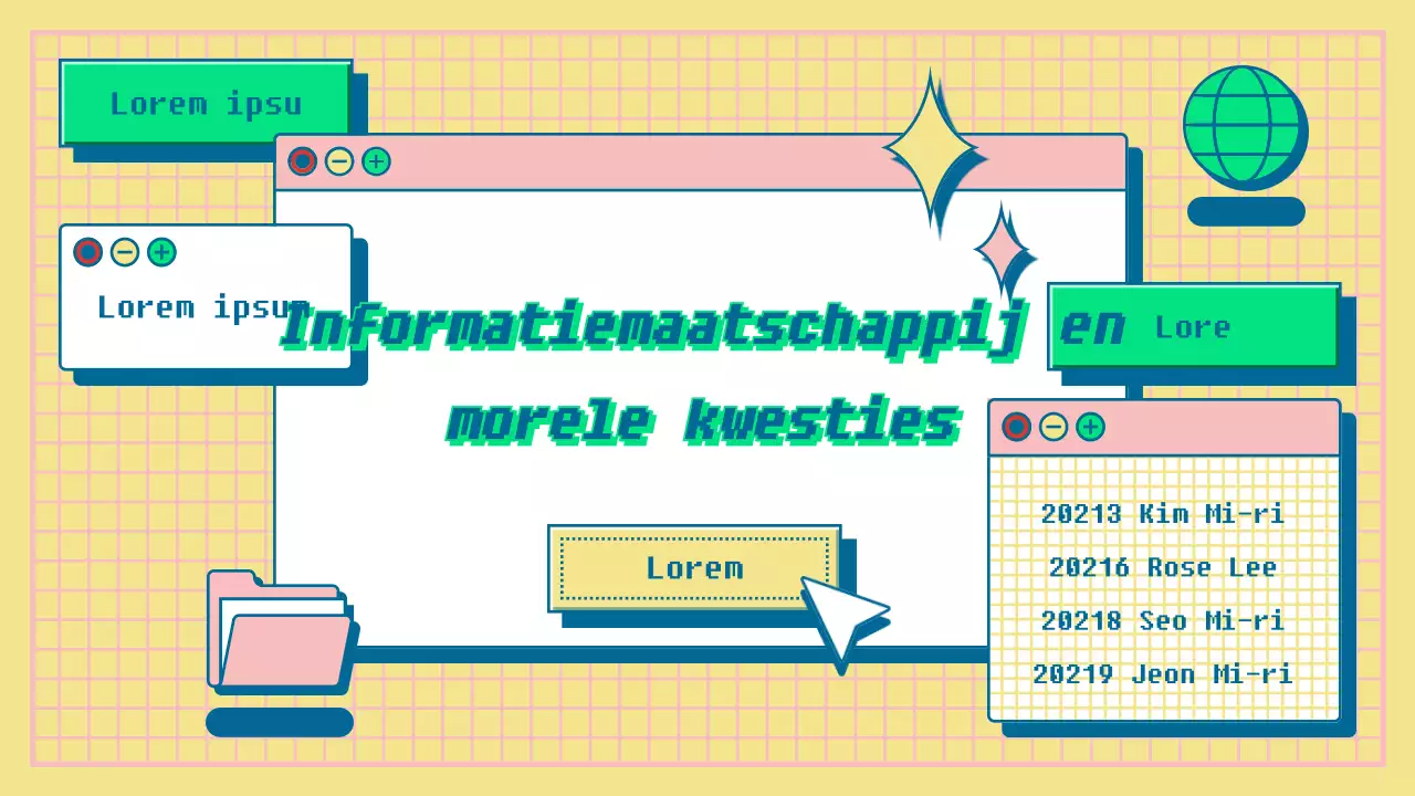 Prestatie-evaluatie presentatie van het concept van de gele en roze internetbrowser