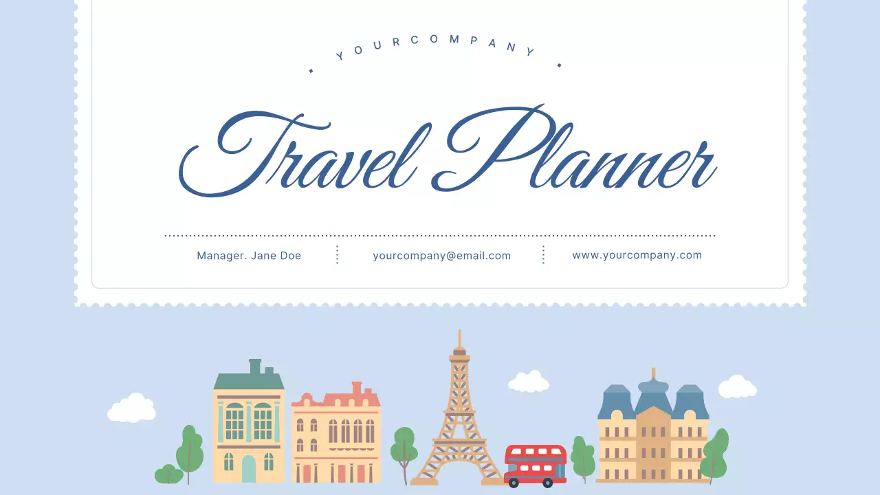 Blue Minimal Travel Planner Presentation