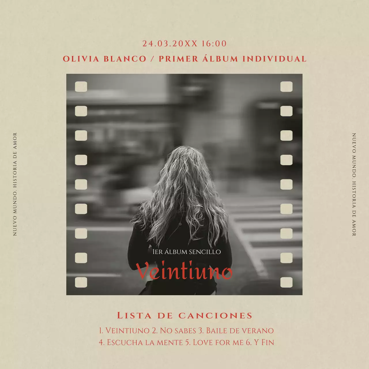 Promoción del álbum Idol en tonos beige y rojo