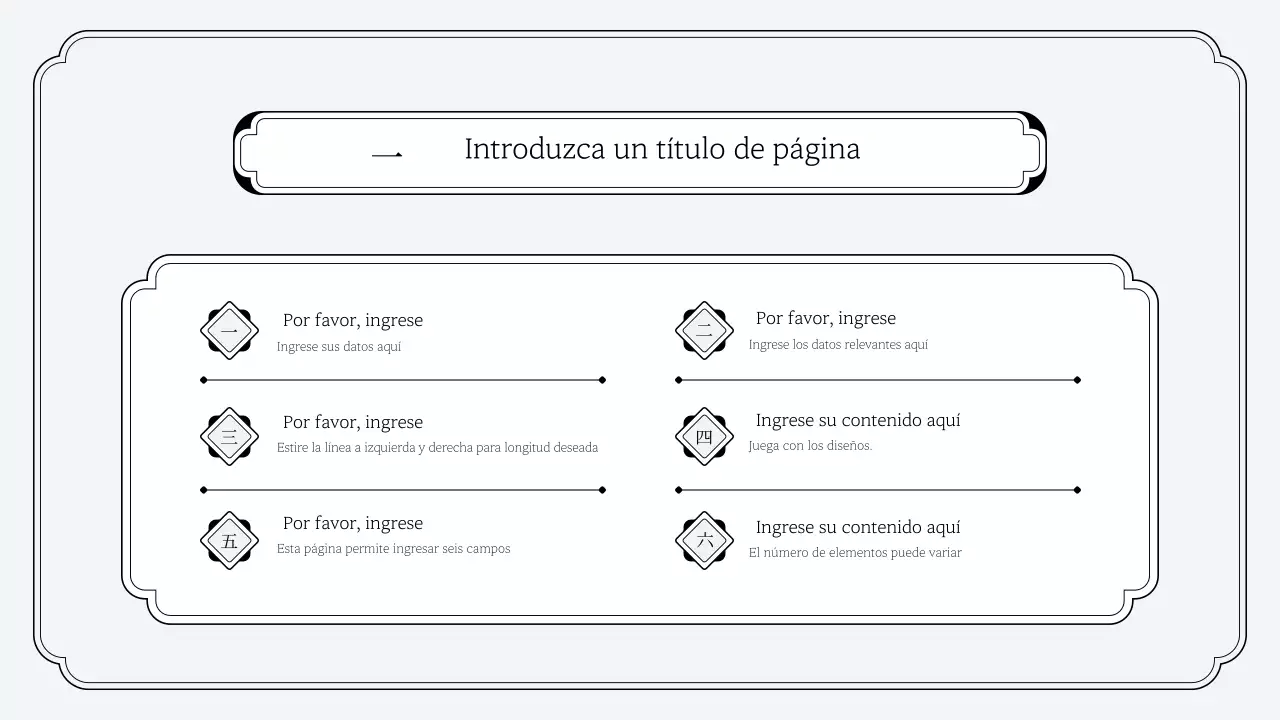 Kit de presentación sencillo de estilo oriental