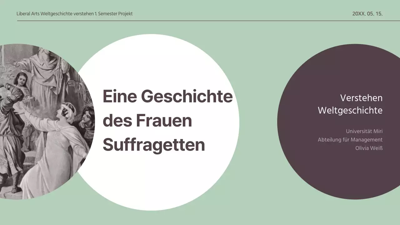  Vorlage eines zurückhaltenden Konzepts für eine globale Frauenwahlrechtsaufgabe