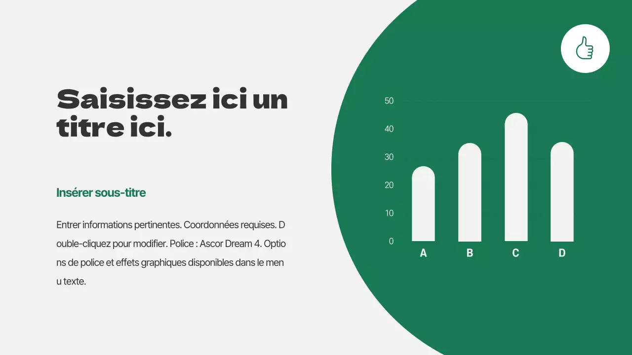 Graphique à barres au concept épuré en gris clair et vert