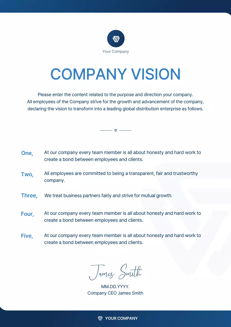 Blue Professional Company Document