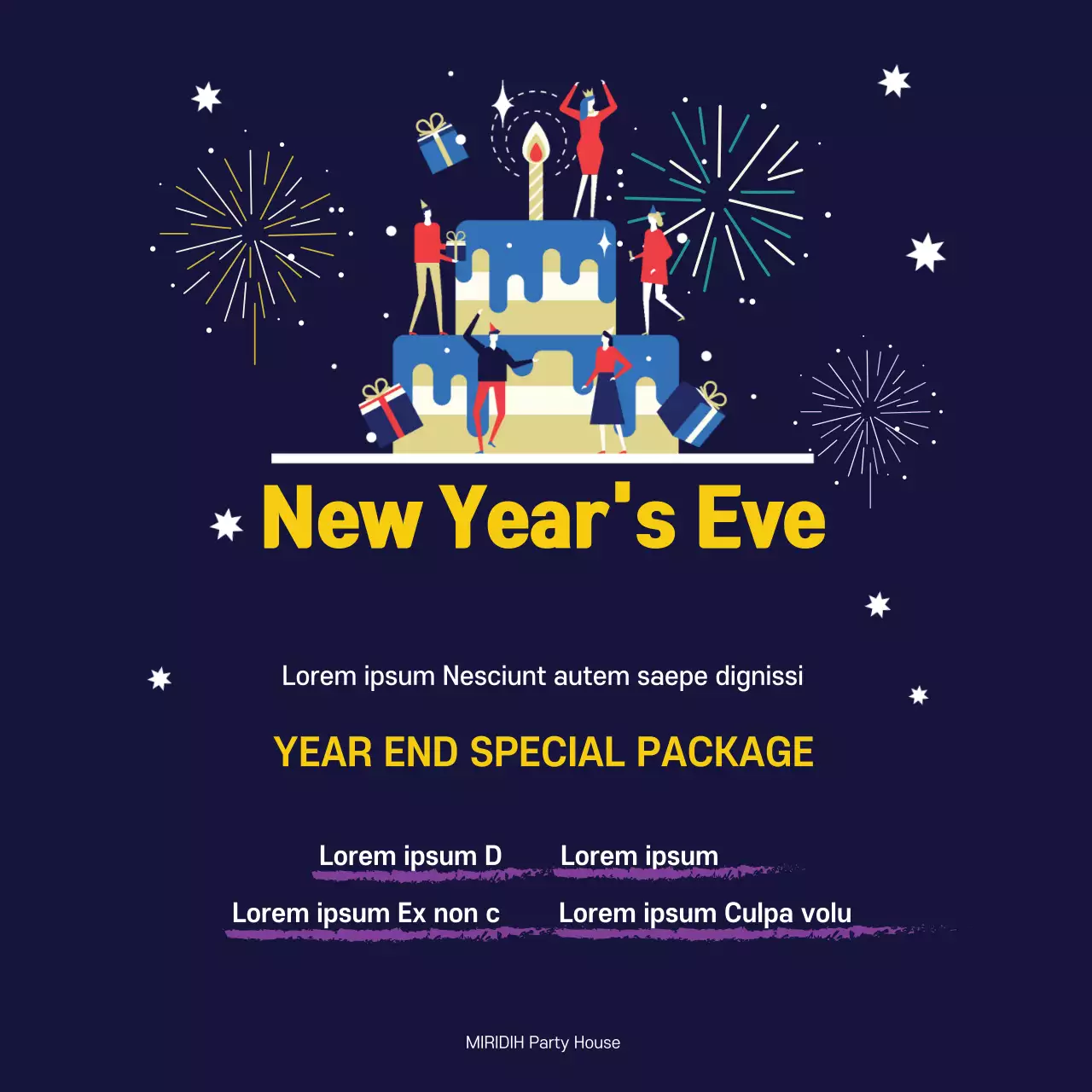 Navy Modern New Year's Event Promotion Banner
