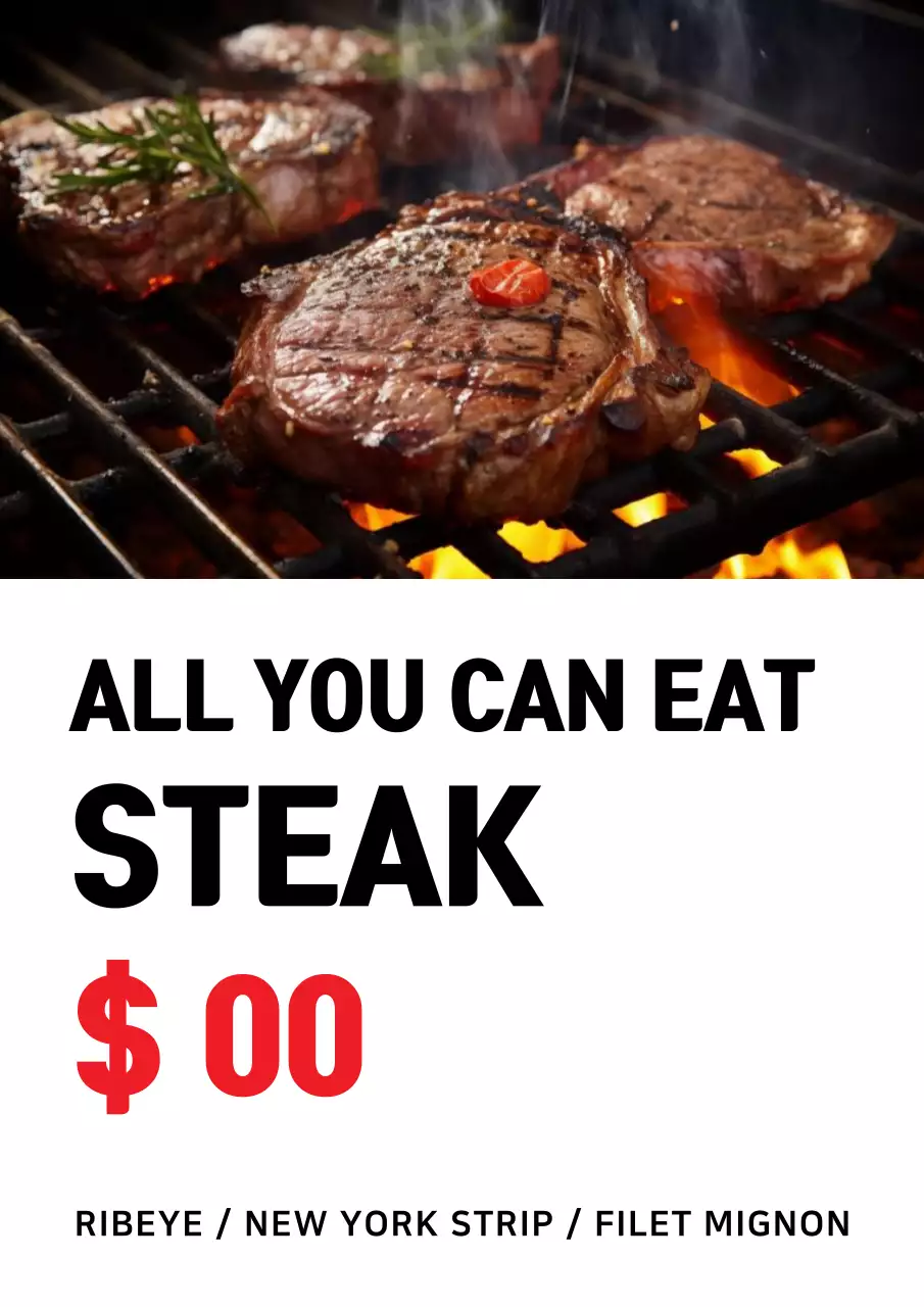Black Classic Steak Promotion Poster