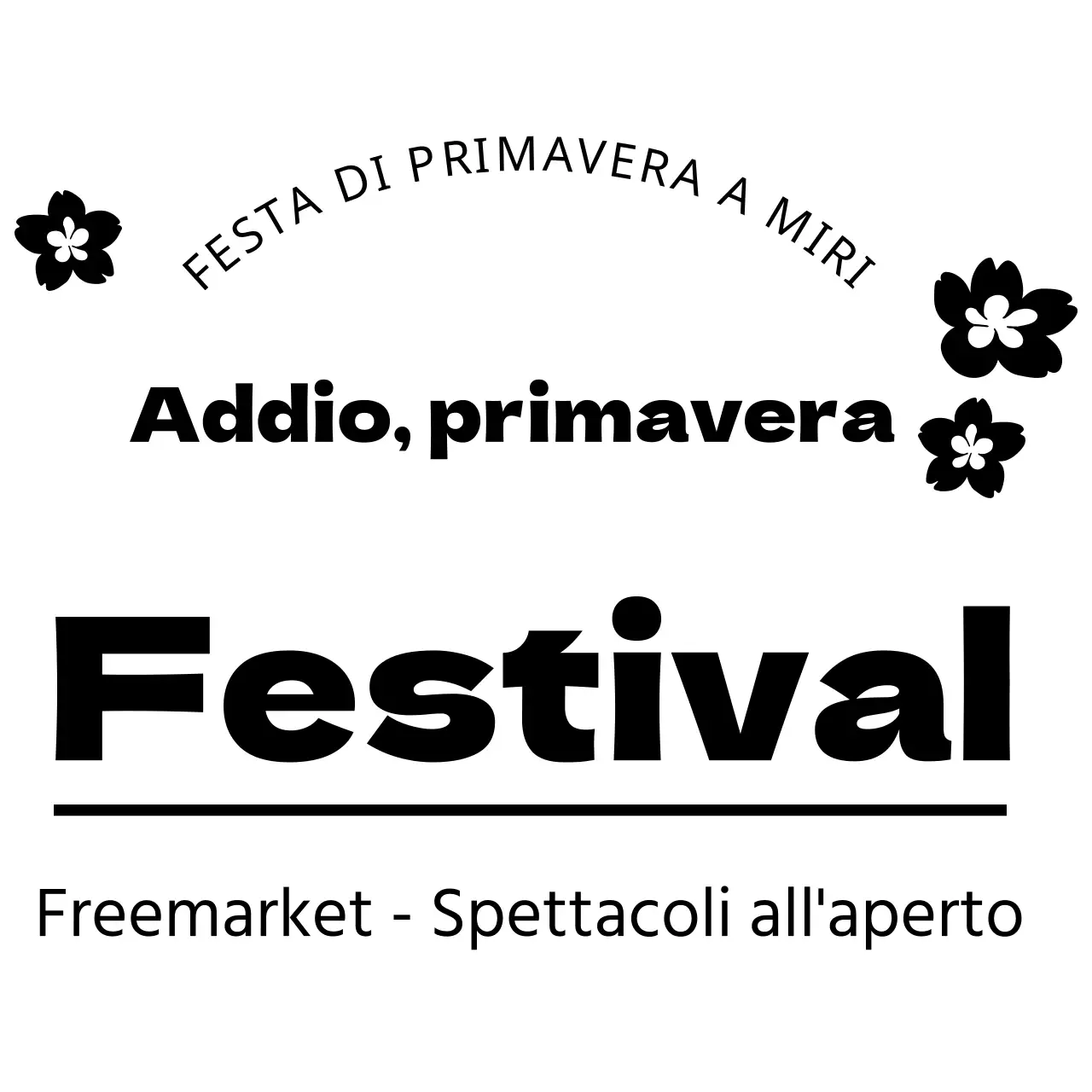 Promuovere un evento di primavera con un concetto emozionale caratterizzato da una semplice illustrazione di fiori di ciliegio neri