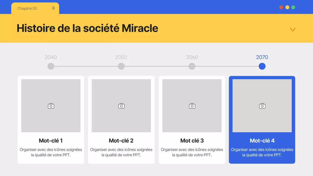 Un simple papier à en-tête bleu et jaune