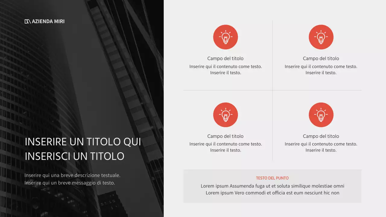 Un progetto commerciale moderno in rosso e nero