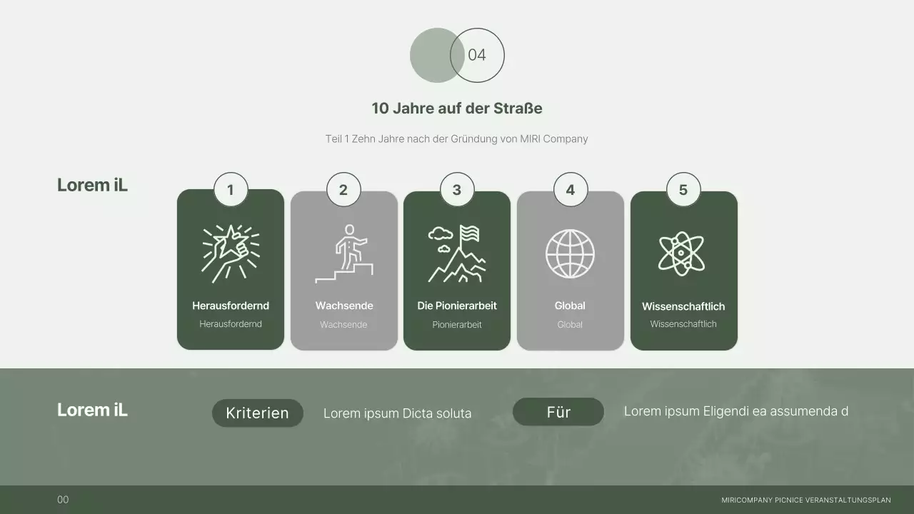 Veranstaltungsplan für ein Firmenpicknick in Grün