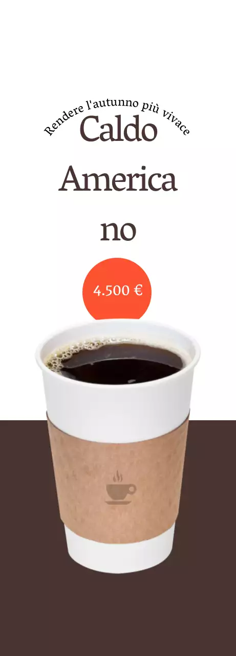 Promuovete il vostro caffè in bianco, marrone a contrasto