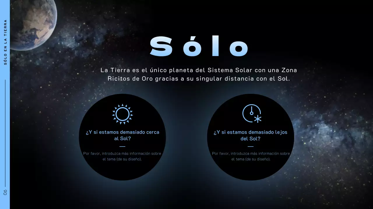 Tema espacial con fotos del espacio sobre fondo negro