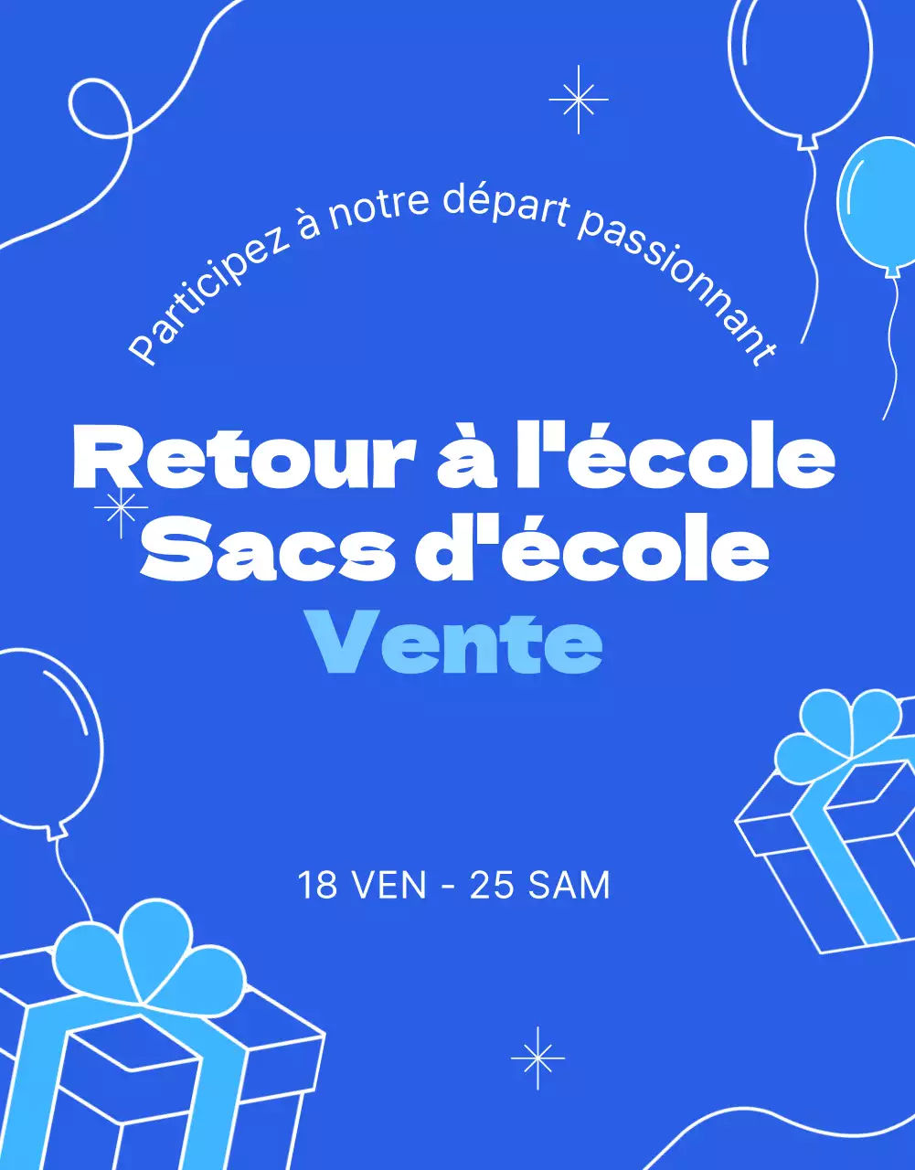 Illustration bleue à lignes épurées vente