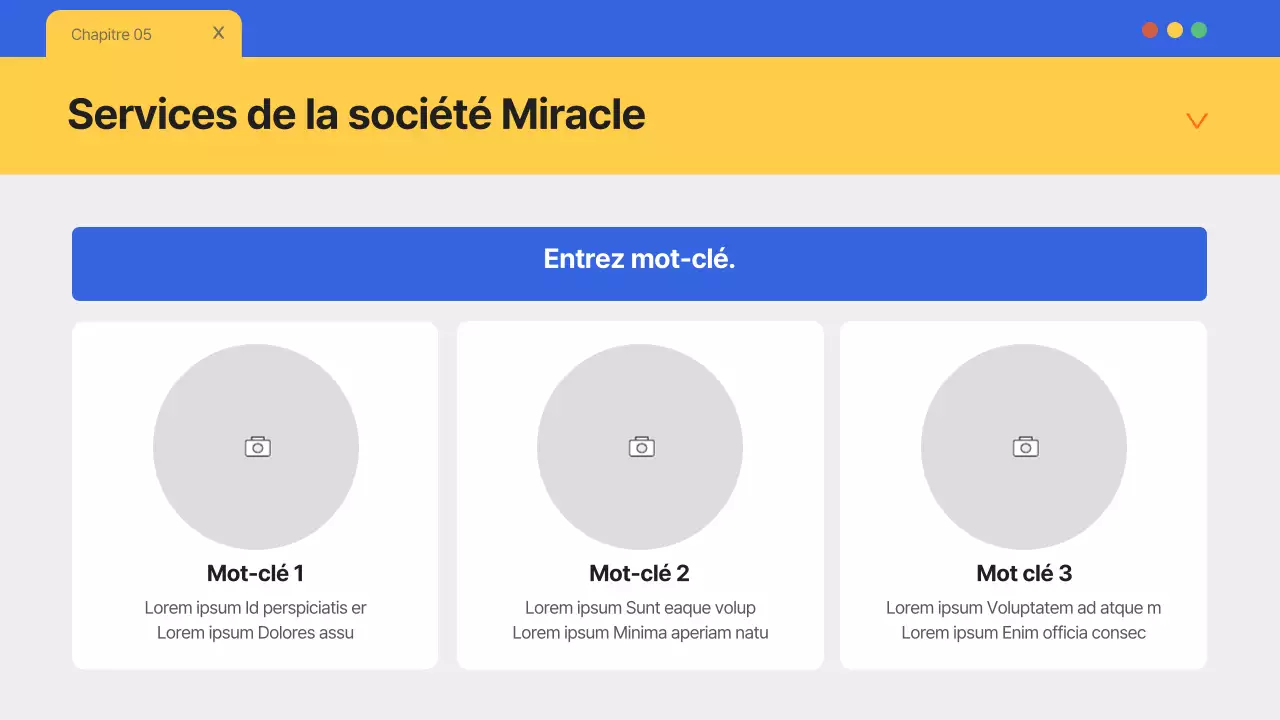 Un simple papier à en-tête bleu et jaune