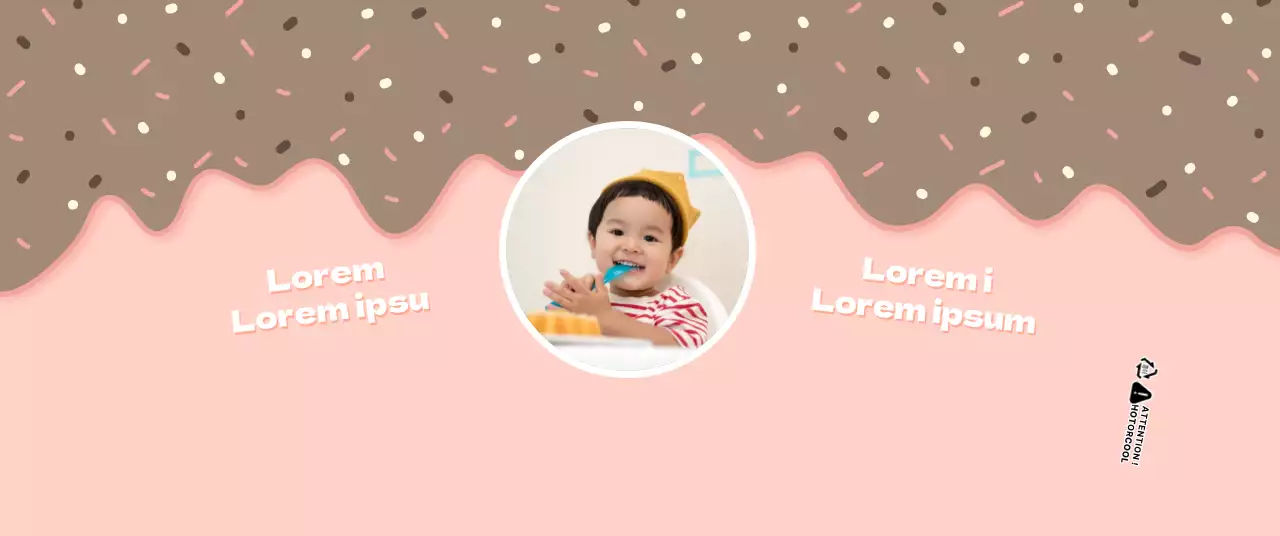 Illustration d'un dessert rose et blanc pour l'anniversaire d'un enfant