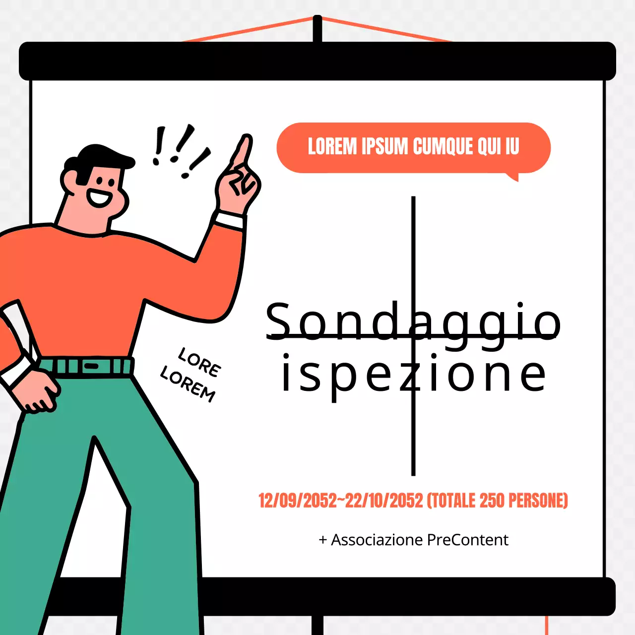 Risultati del sondaggio sul concetto di schermo arancione e nero