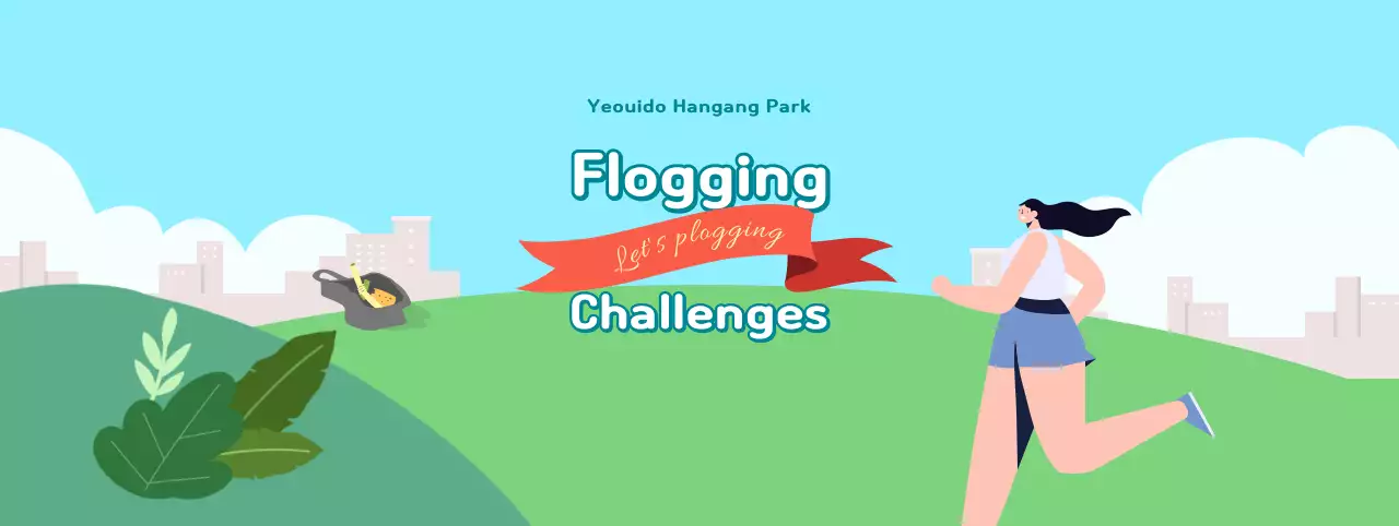 Green and light blue walking challenge event