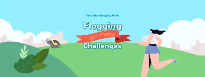 Sự kiện thử thách đi bộ màu xanh lá cây và xanh nhạt