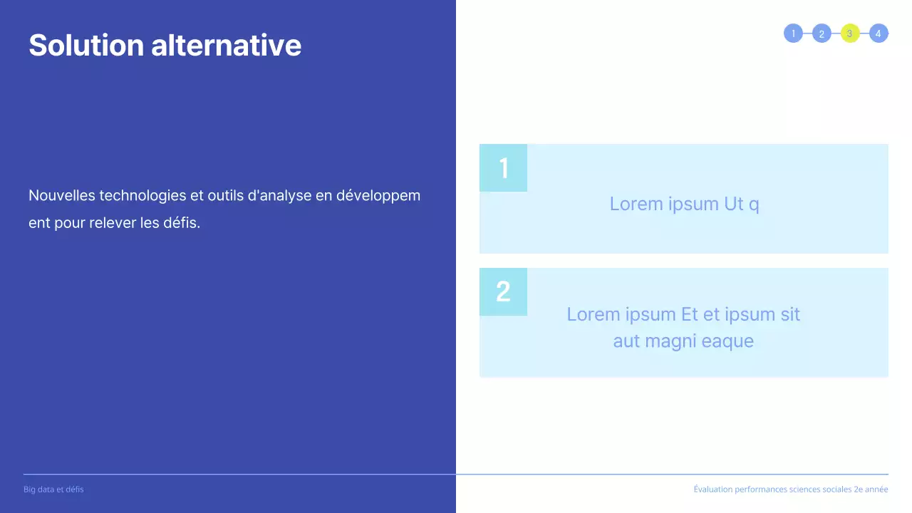 Présentation propre de l'évaluation des performances avec des carrés surlignés en bleu
