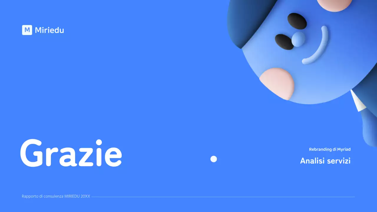 Un personaggio tridimensionale blu con un concetto pulito per una relazione di consulenza.