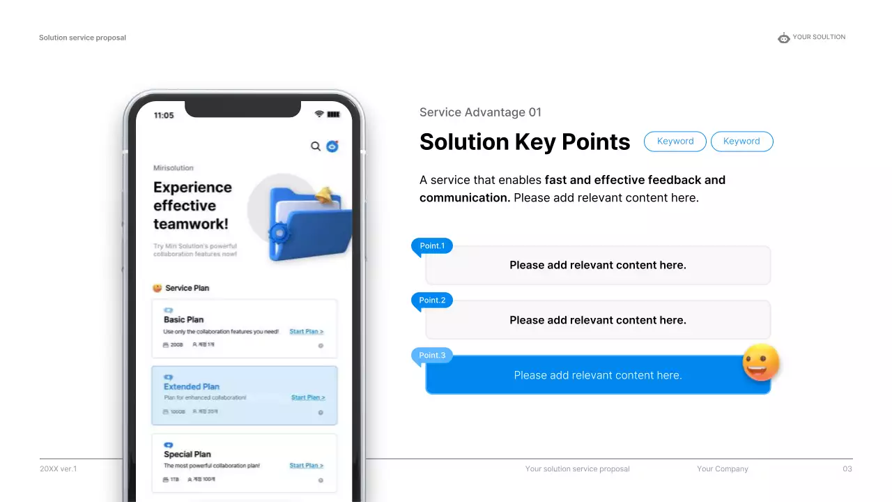 Apresentação da proposta de serviço Blue Modern