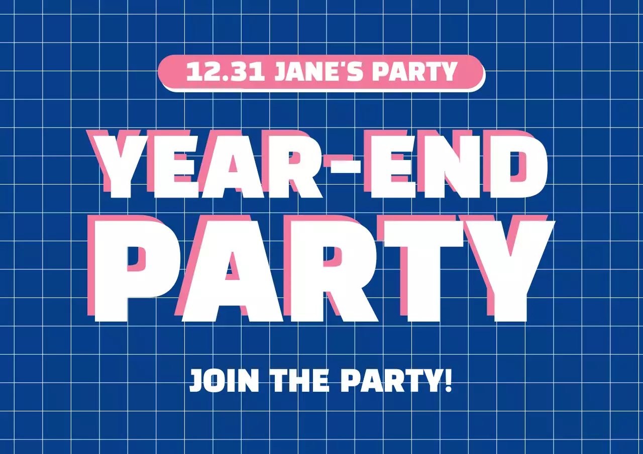 Blue Trendy Party Invitation Poster