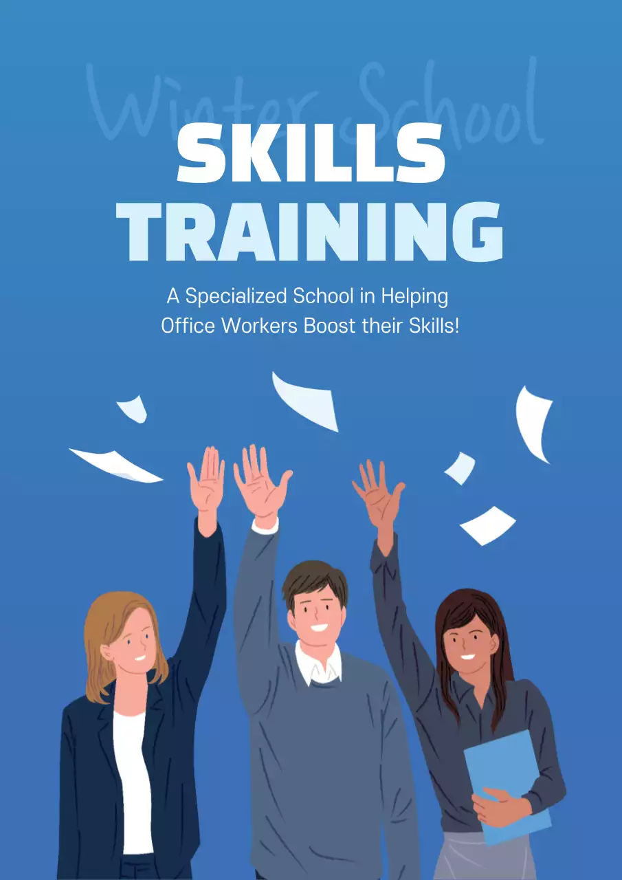 Blue Modern Skills Promotion Poster