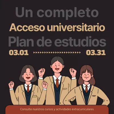 promoción de inscripción en la academia lucky black and beige