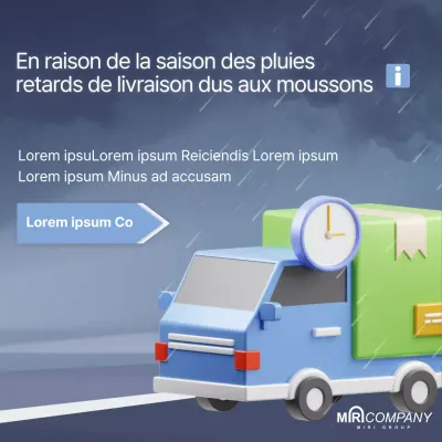 Un simple avis de retard de livraison en bleu marine et bleu clair