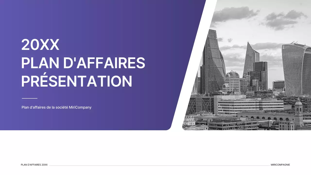 Kit de présentation d'un plan d'affaires avec un concept d'index en dégradé violet