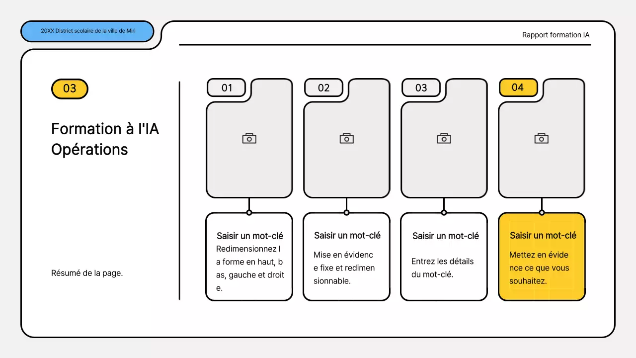 Kit de présentation des rapports de formation bleu et jaune