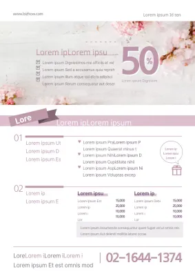 Un simple flyer de menu de salon de manucure en rose.