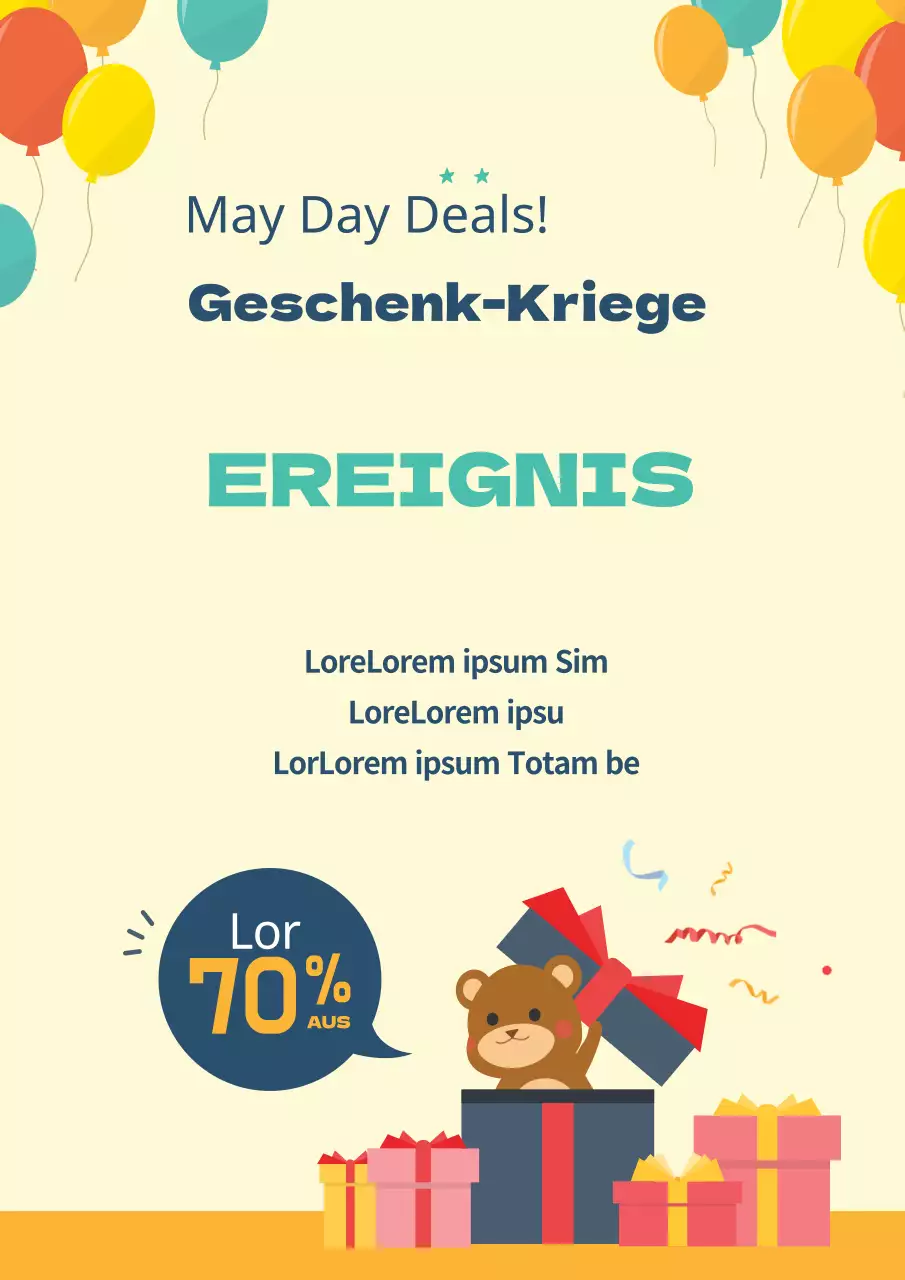 Einfaches gelbes Werbeplakat für ein Geschenk