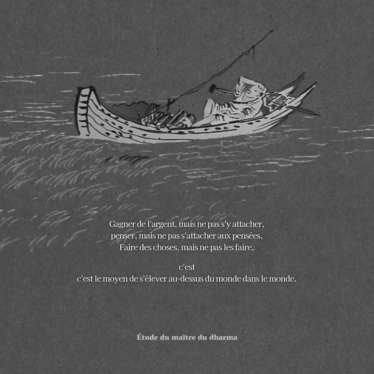 Concept de citations bouddhistes simples en noir et blanc