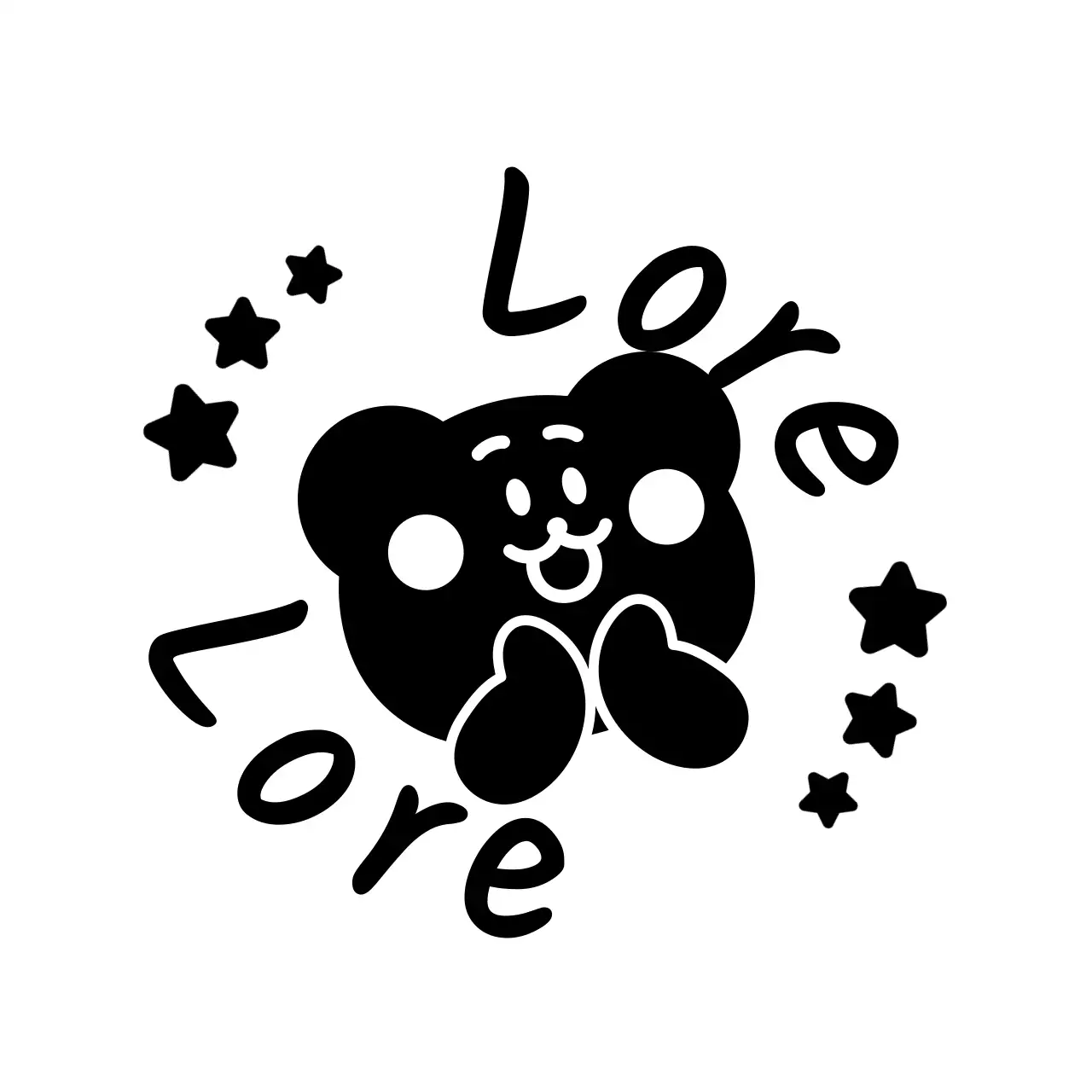 Sello de felicitación con un simpático personaje animal negro