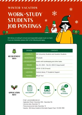 Red Modern Job Posting Recruitment Poster