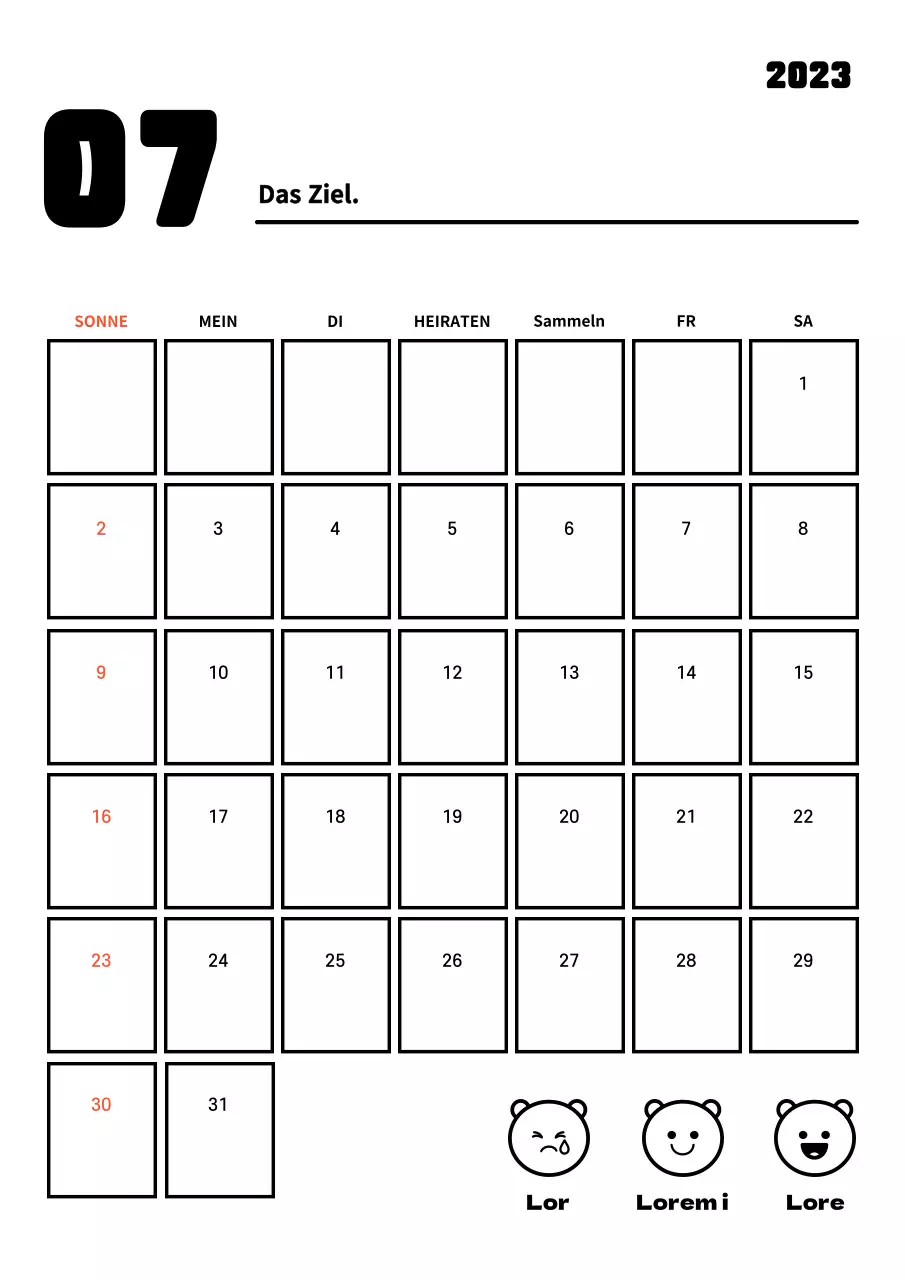 Neujahrsvorsatz-Tracker mit klaren Linien