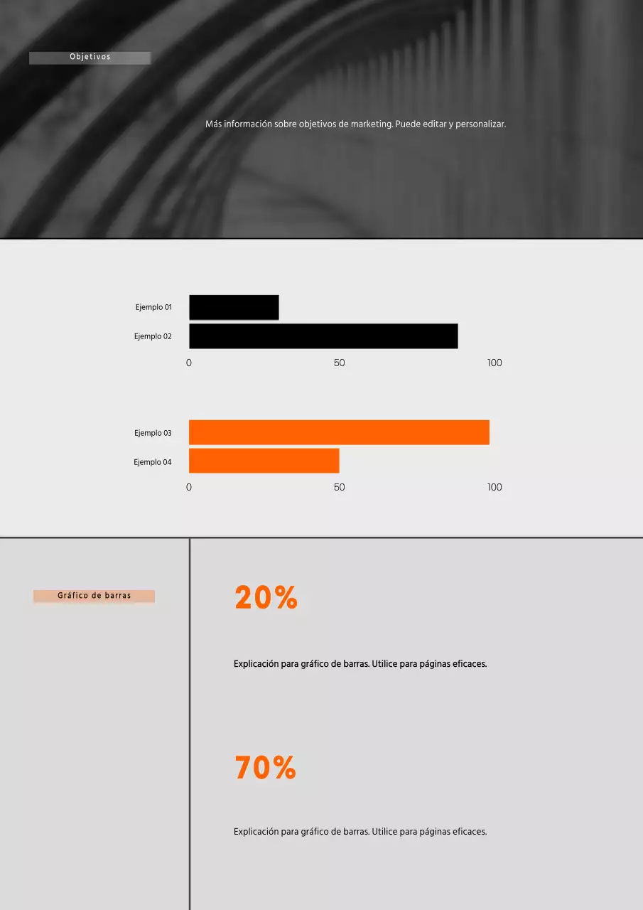 Propuesta de marketing empresarial con un concepto sencillo en blanco y negro