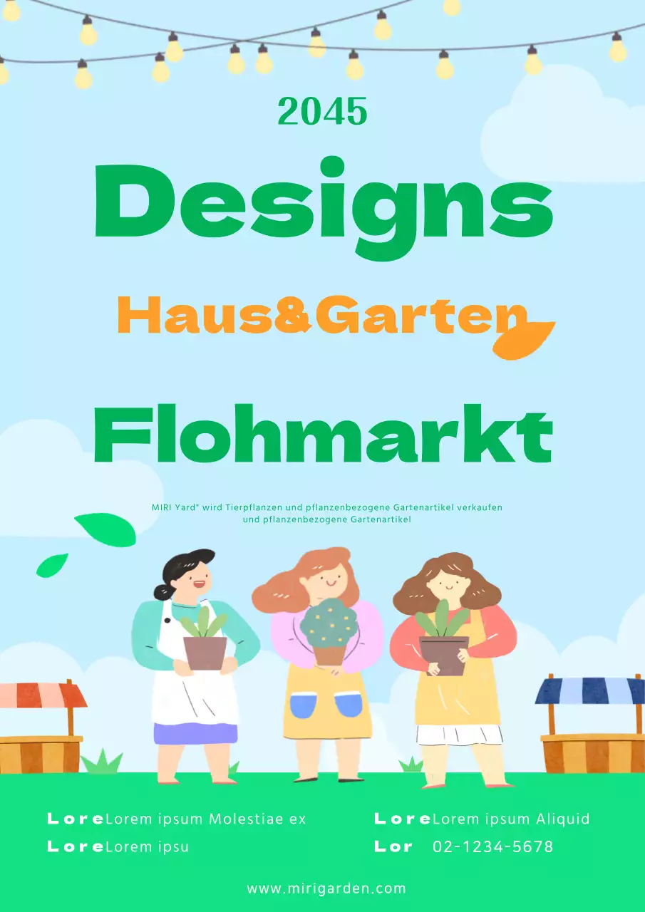 Lime grün niedlich Illustration Haus Garten Haustier Flohmarkt Poster