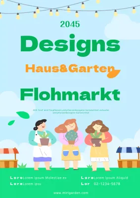 Lime grün niedlich Illustration Haus Garten Haustier Flohmarkt Poster
