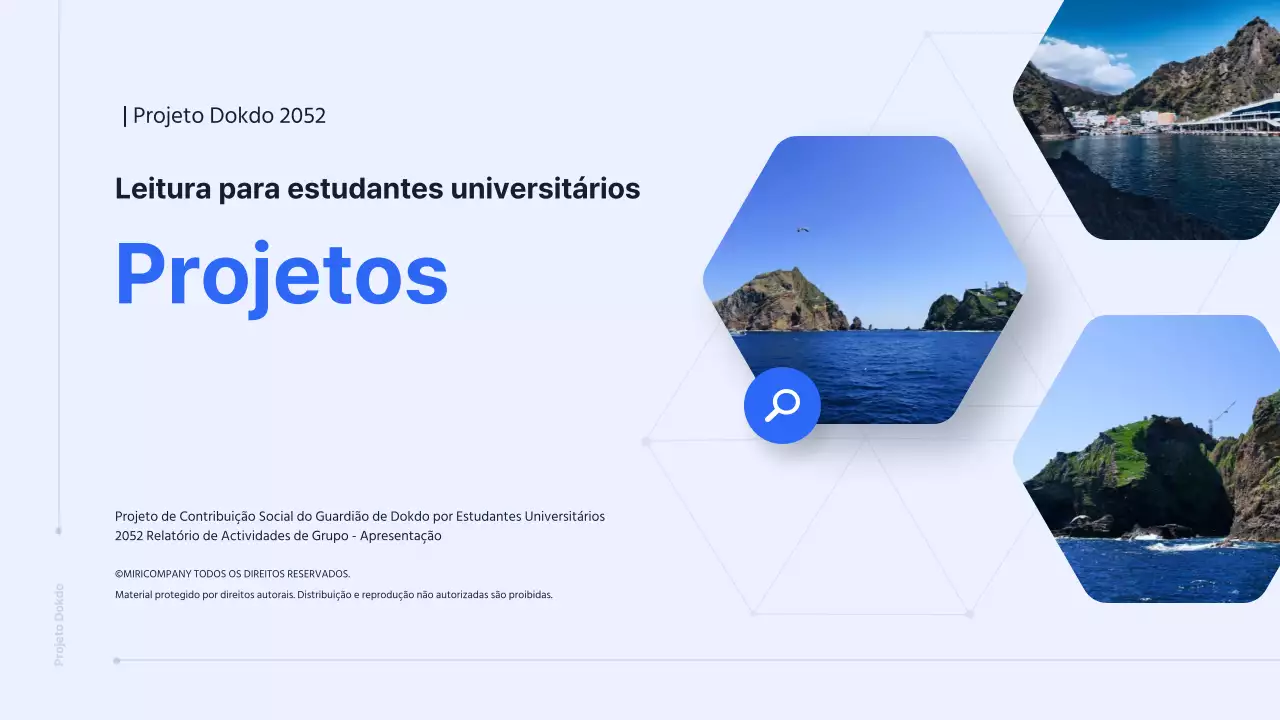 Apresentação do projeto de defesa azul e cinzenta de Dokdo