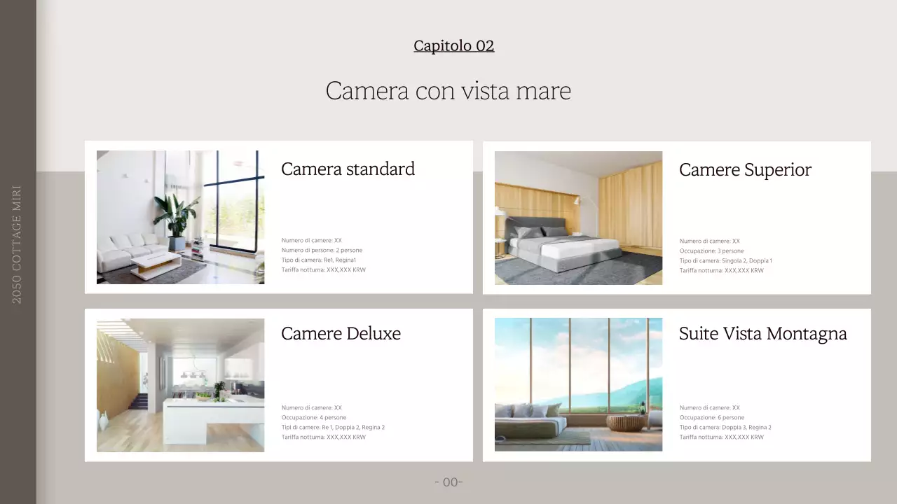 Vi presentiamo la Pensione Miridi nelle tranquille tonalità del grigio-beige.