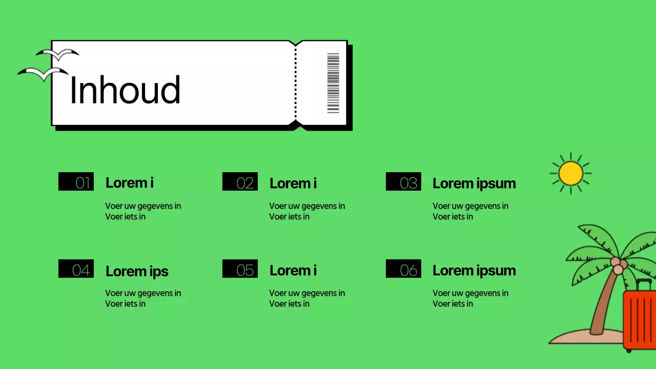 Groen en blauw reisthema