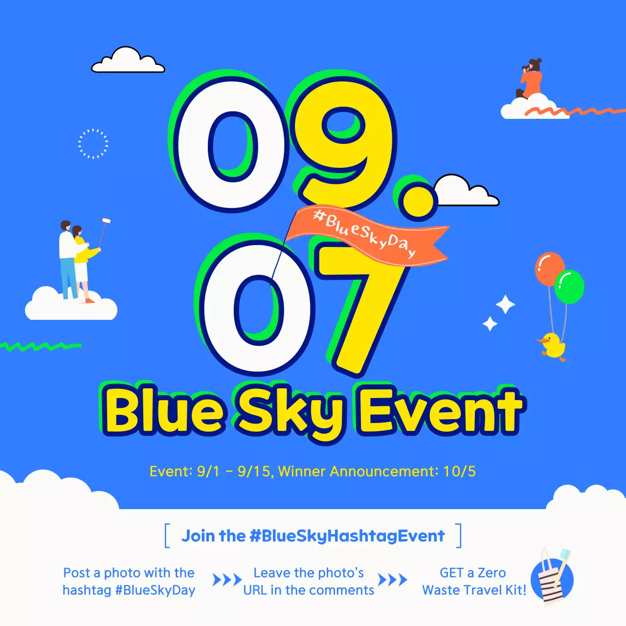 Blue Trendy Event Announcement Social Media Post