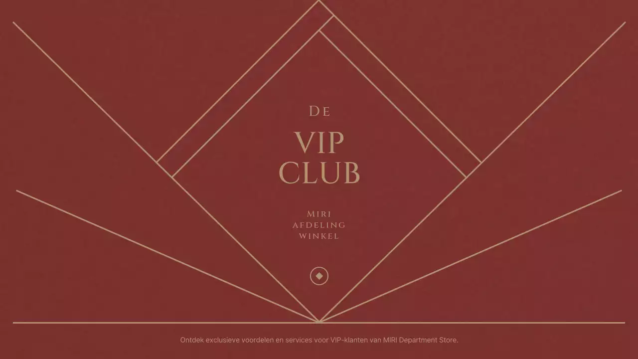 Een luxueuze VIP-club van een warenhuis in rood en marineblauw