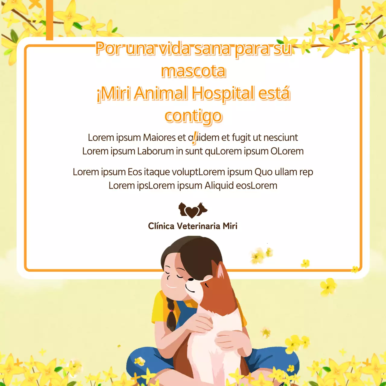 Un lindo cachorro con un fondo primaveral y consejos de salud CardNews