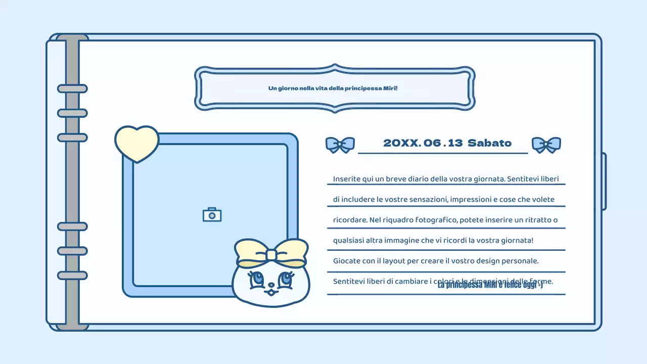 Simpatico kit di presentazione del concetto di agenda in azzurro e verde