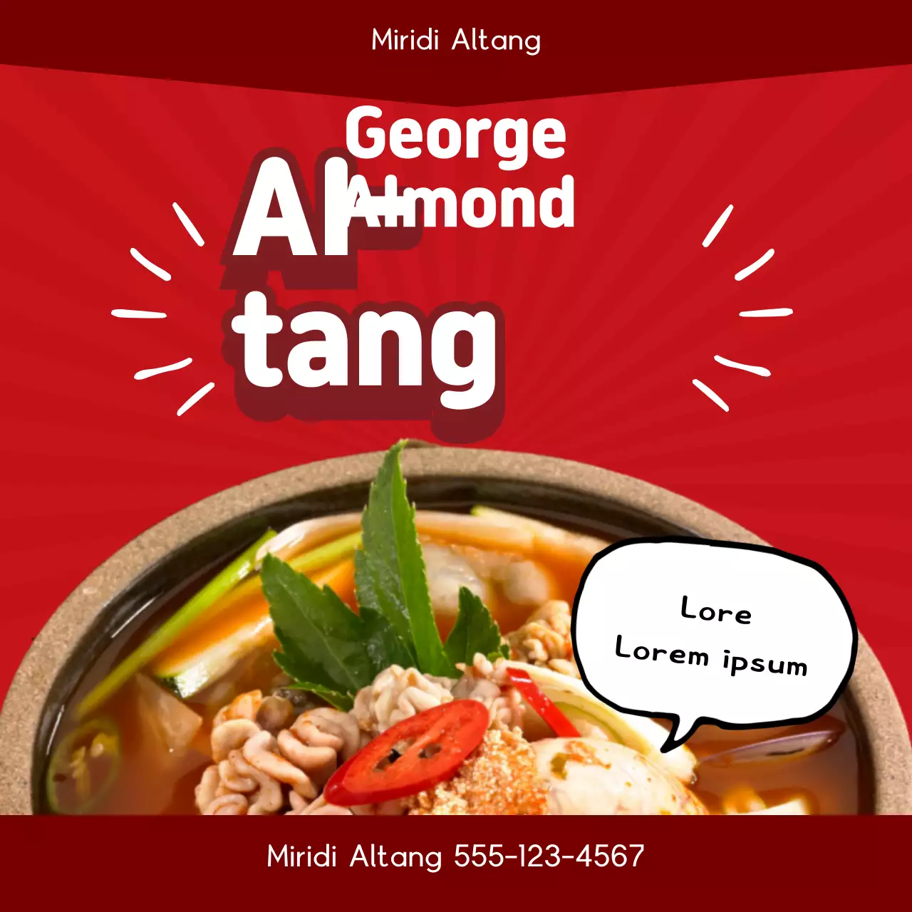 Red Trendy Food Promotion Banner