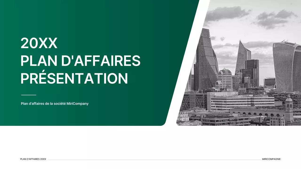 Kit de présentation d'un plan d'affaires avec un concept d'index dégradé en vert