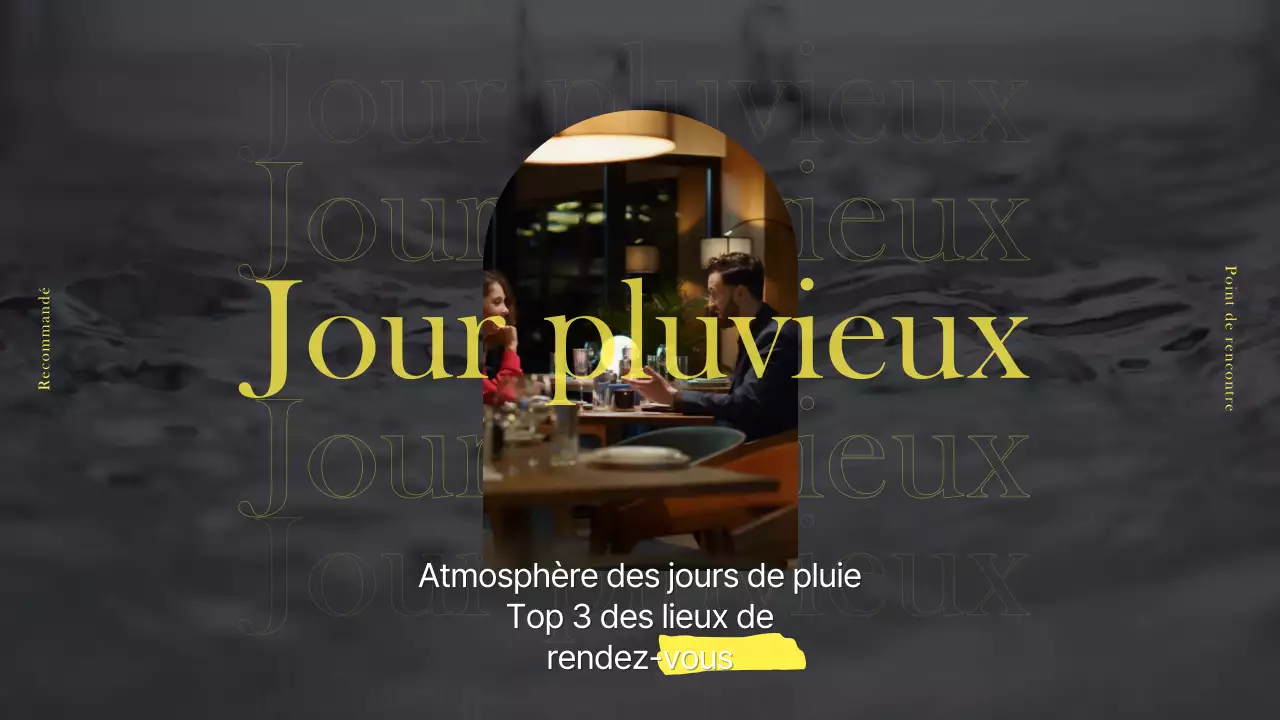 Idées de rendez-vous pour les jours de pluie en noir, blanc et jaune